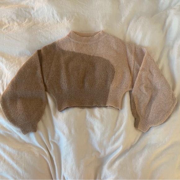 Aniela Parys One Size Alpaca Mohair cropped sweater with bell sleeves - Picture 3 of 7